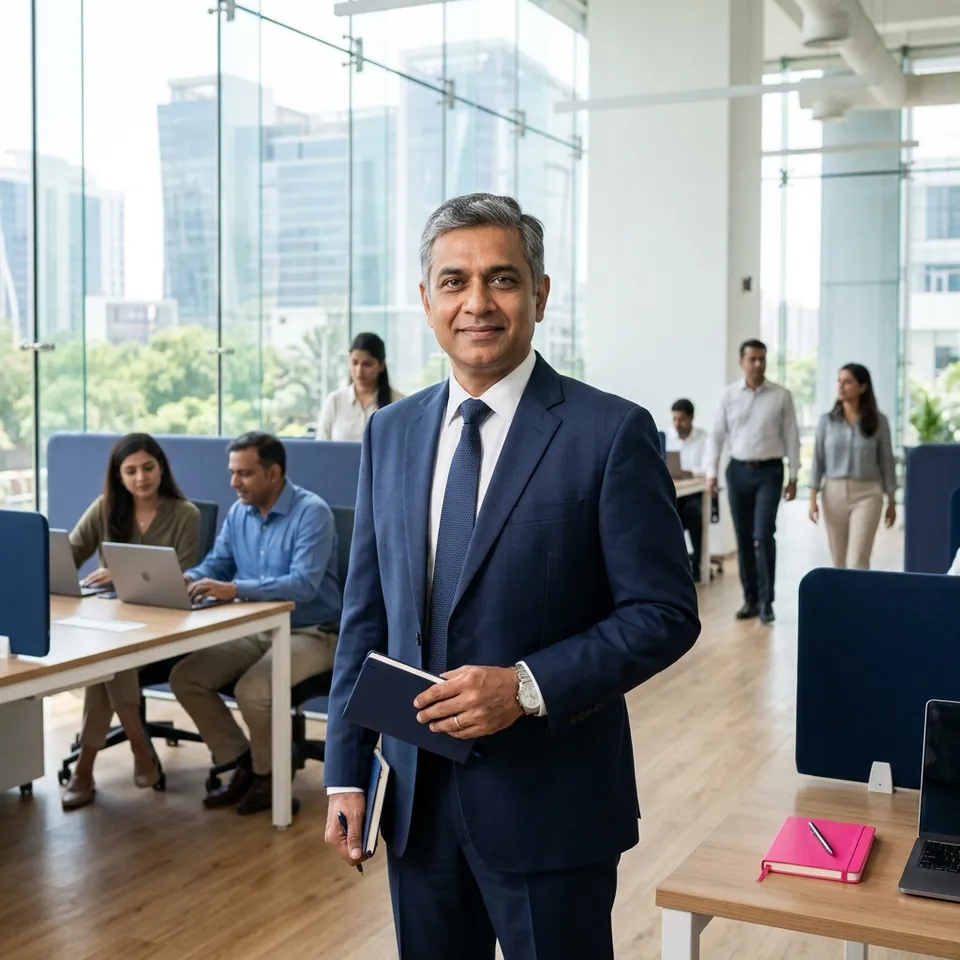 Portrait of a Chief Financial Officer in a glass office